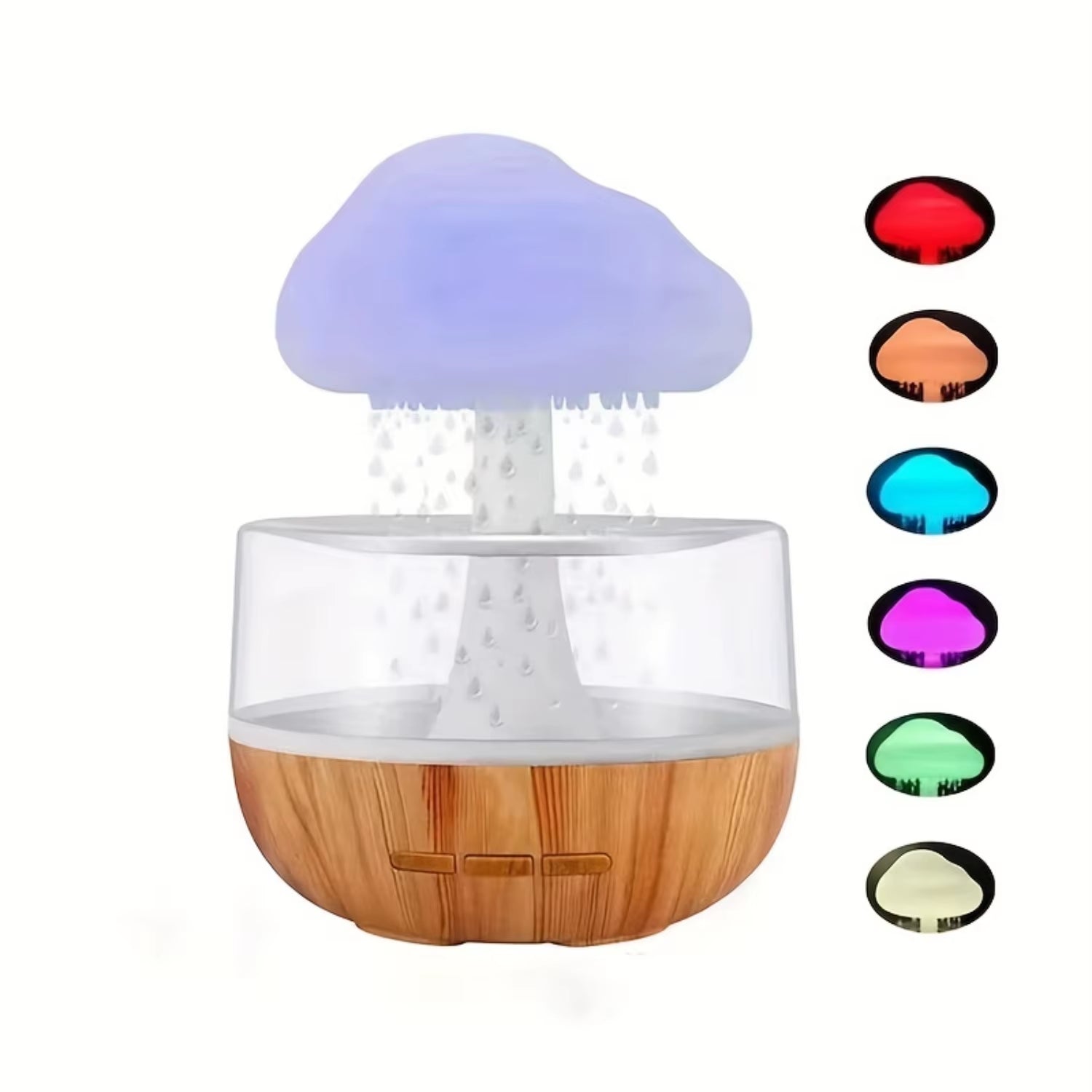 1Pc Seven-Color Cloud Rain Mushroom Light Cloud Atmosphere Night Light Aromatherapy Humidifier Seven Color Lights