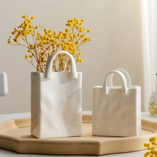 Simple Handbag Ceramic Vase